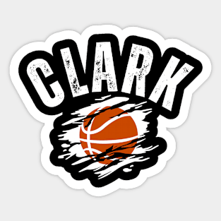 clark basketball Jersey white v 2 Sticker